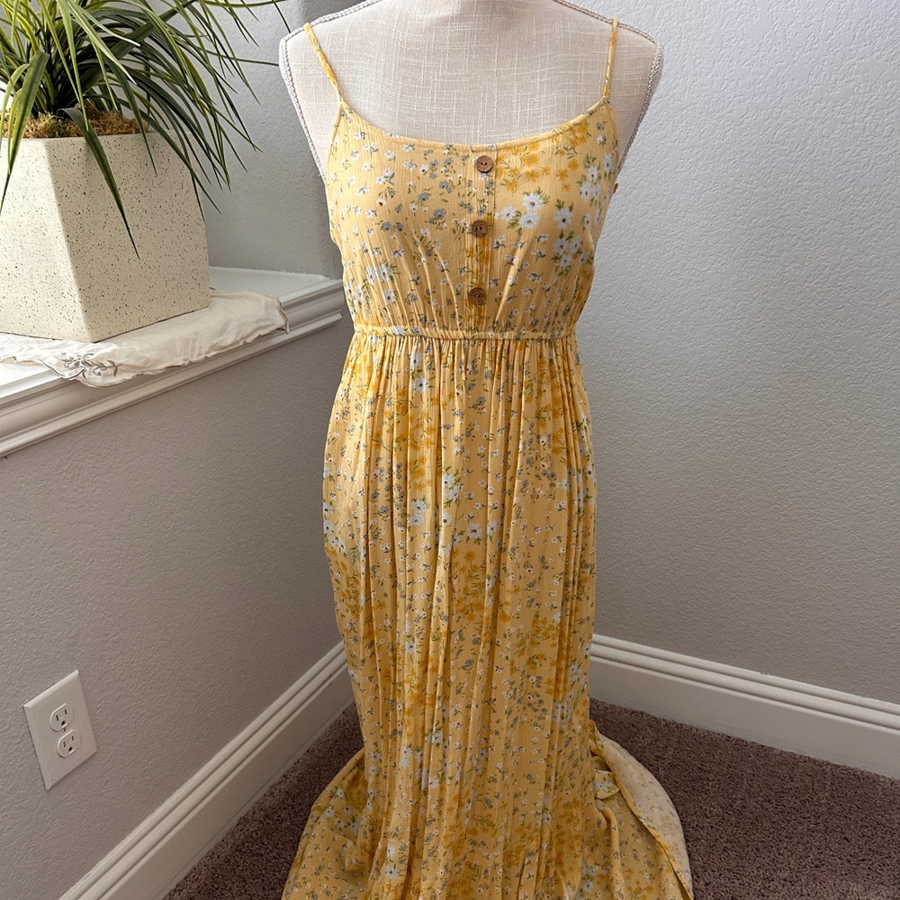 Yellow Floral Maxi Dress